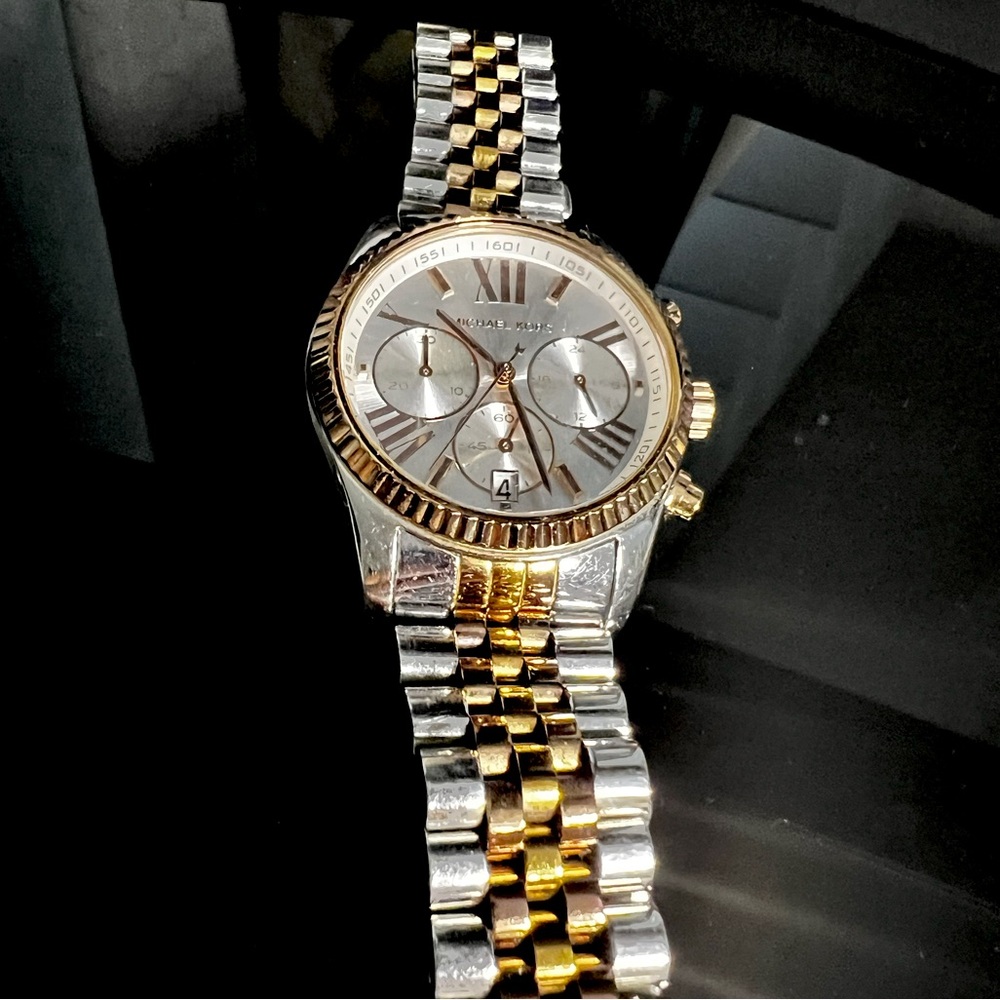 Michael Kors Women's Lexington Tri-Tone Stainless Steel Watch 38mm